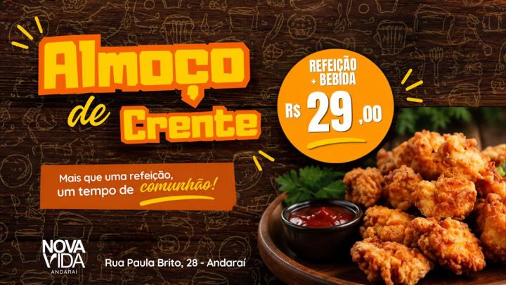 Cartaz: Almoço de Crente